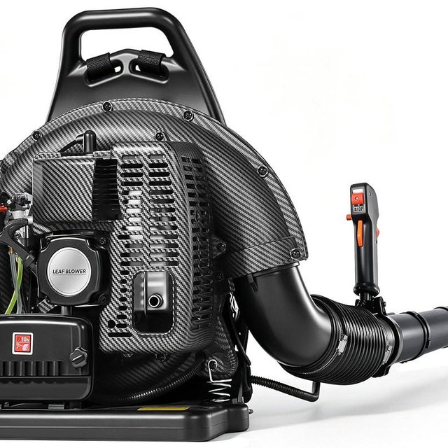 72CC Gas Backpack Leaf Blower - 2-Stroke Handheld-Class V Engine, 230 MPH 760 CFM, Adjustable Speed, Low Noise & Ergonomic Design, Cruise Control for Fast Yard Cleanup (Black)