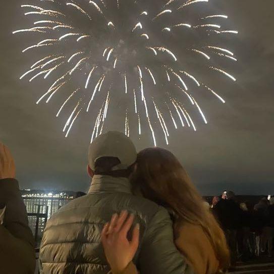 Welcoming in the New Year, just hours after our engagement.