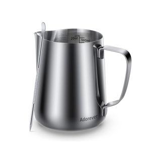 Milk Frothing Pitcher, 20oz Steaming Pitcher Stainless Steel - Silver