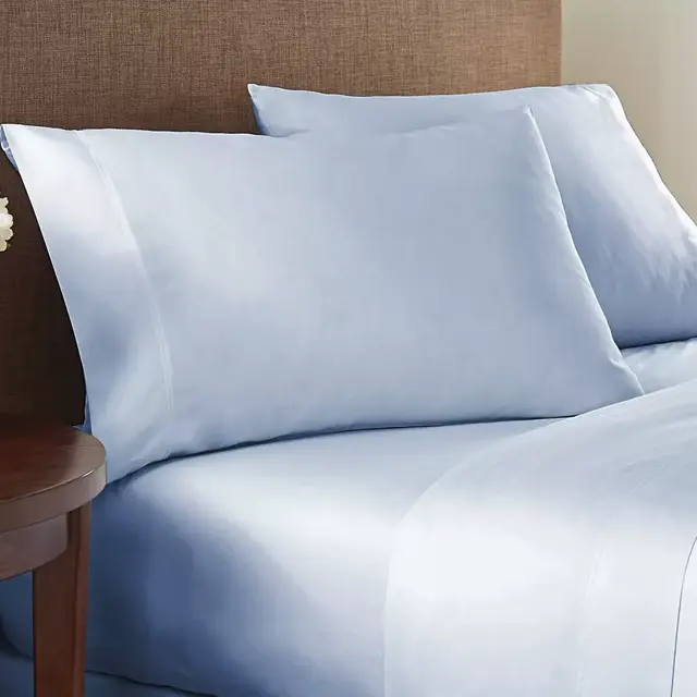 Nestwell™ Washed Cotton Percale 180-Thread-Count Twin Sheet Set in Blue Fog