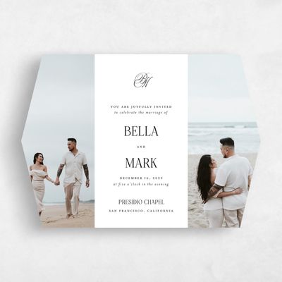 White Diamond Wedding Invitation - Kennedy Multiphoto