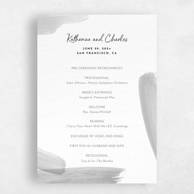 Smoky Grey Wedding Program - Riverside