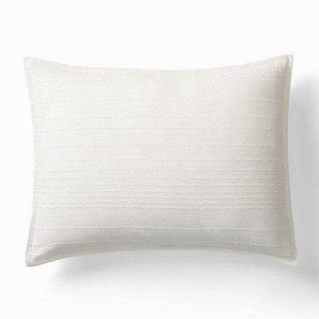 Reese Linen Cotton King Sham, White