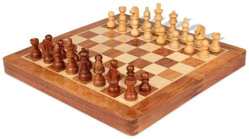 Acacia Wood Folding Magnetic Travel Chess Set - 7"