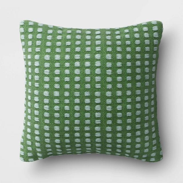 Woven Outdoor Throw Pillow Stitch Stripe Green - Threshold™