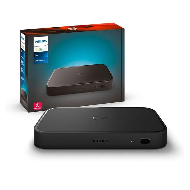 Philips Hue Play HDMI sync Box 8K - Syncs up to 10 Hue Lights with Your Video Games, Movies, and Music - Requires Hue Bridge - Supports Dolby Vision HDR10+ - Control with Hue App