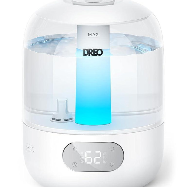 Dreo Humidifiers for Bedroom, 3L Cool Mist Ultrasonic Humidifier with Easy Top Fill & Clean, 30H & 26dB Quiet Runtime, Humidity Sensor, Night Light for Baby, Nursery, Plants & Home, 360° Nozzle, White