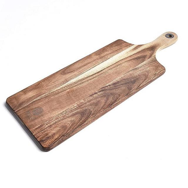 BILL.F Wood Cutting Board Rectangular Wooden Chopping Board Acacia Cheese Boards Serving Board Wood Cutting Board with Handle 18.5 x 6.7 Inches