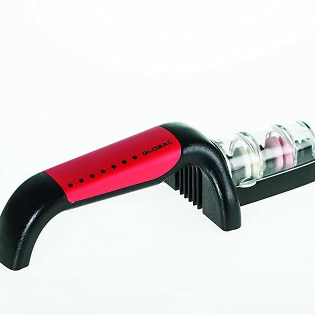 Global 2-Stage Handheld Knife Sharpener G-91/RB, Red