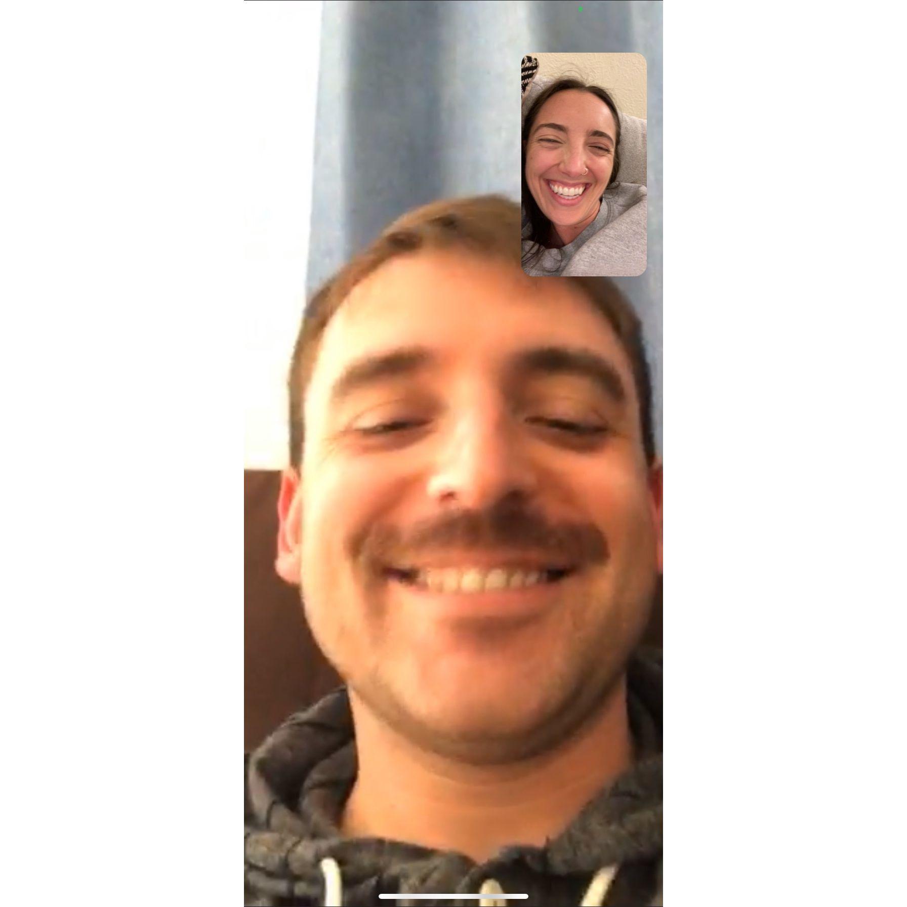 One of many long-distance Face Times while Aaron was living in Japan