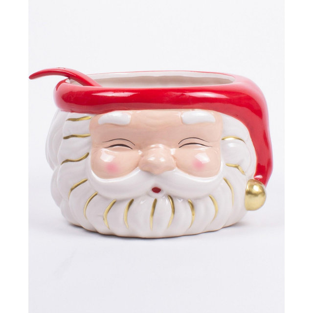 8 Oak Lane Santa Ceramic Punch Bowl