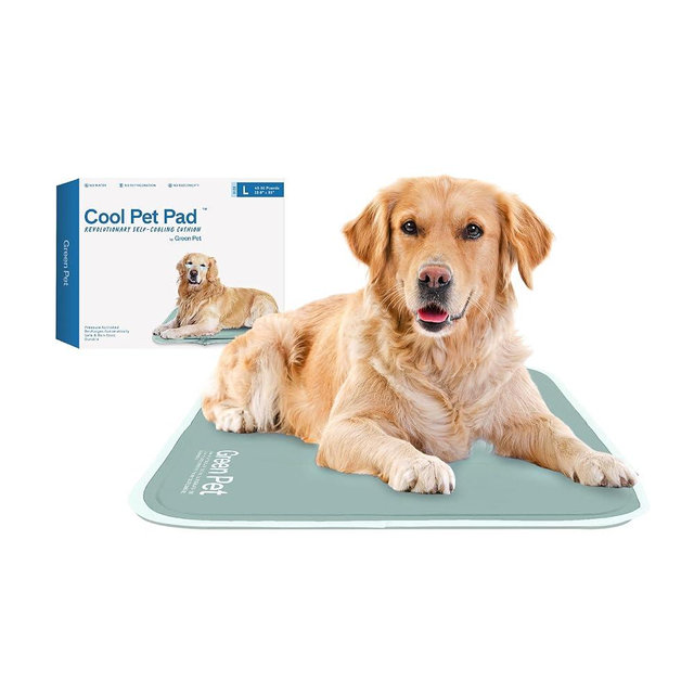 The Green Pet Shop Dog Cooling Mat, Large - Pressure Activated Pet Cooling Mat for Dogs and Cats, for Large Sized Pets (46-80 Lb.) - Non-Toxic Gel Dog Cooling Pad, No Water Needed - Sage Grey