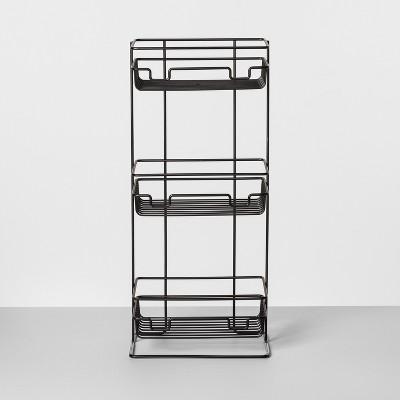 3 Tier Round Wire Shower Storage Tower Black - Made By Design™