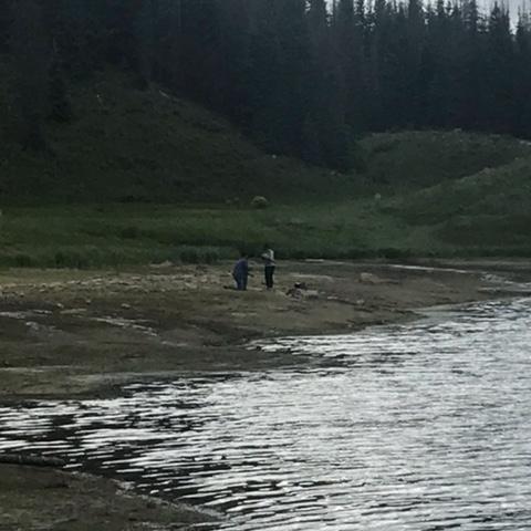 He had to tie his shoe in a mud puddle