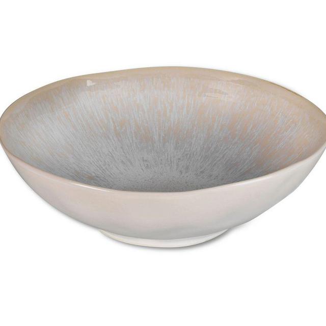 Nico Reactive Glaze Stoneware Serving Bowl, 12” - White