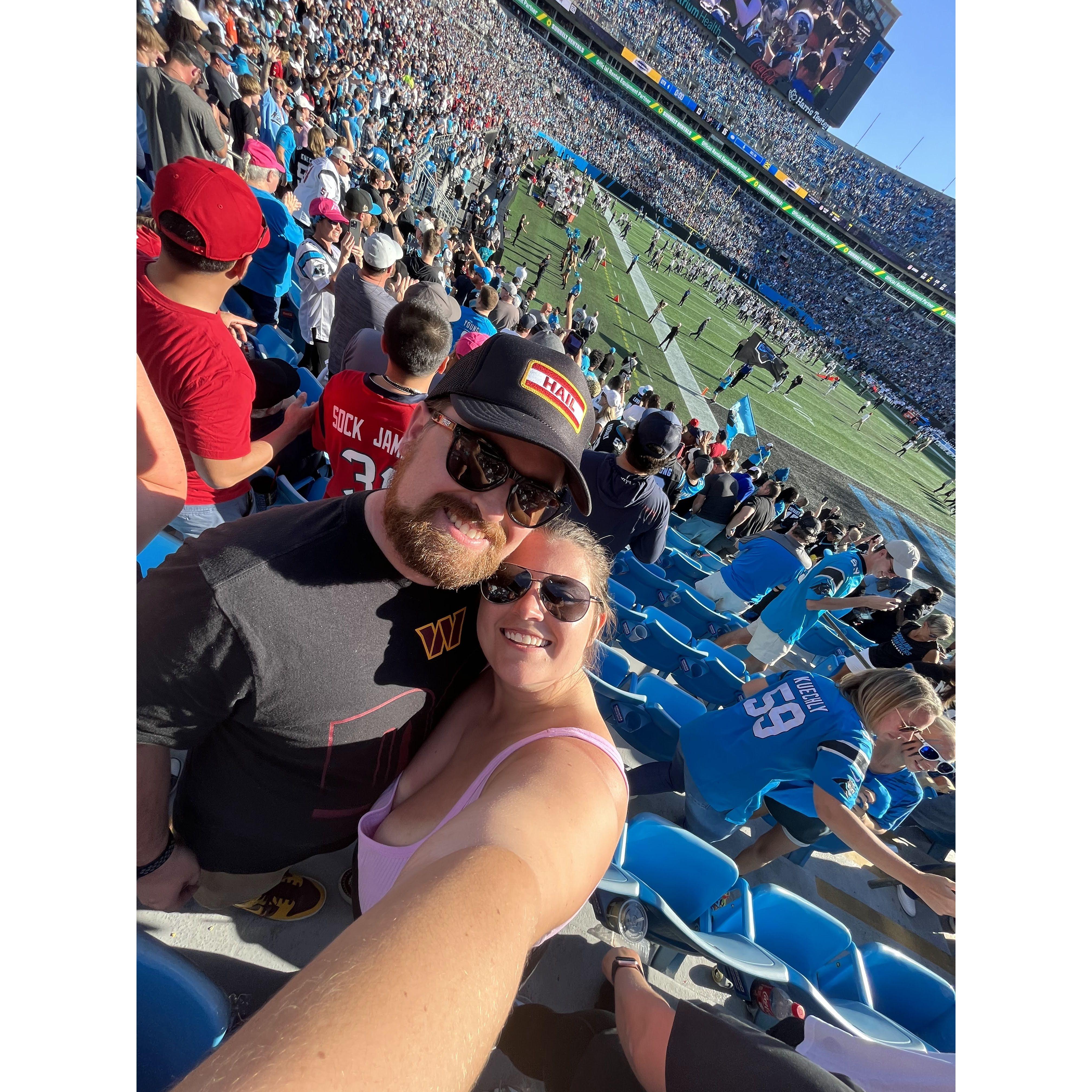 Pretending to be panthers fans for the day!