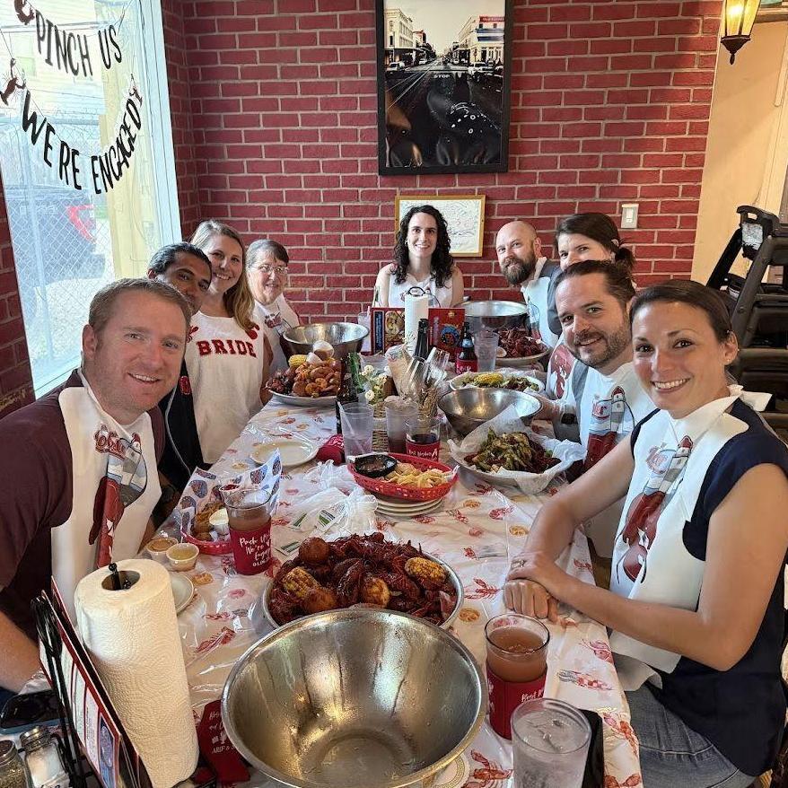 Crawfish engagement party with the Houston crew