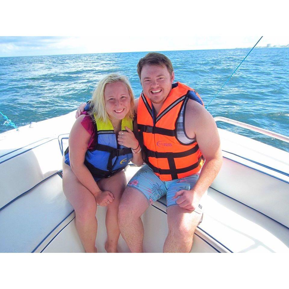 When we went parasailing in Cancun