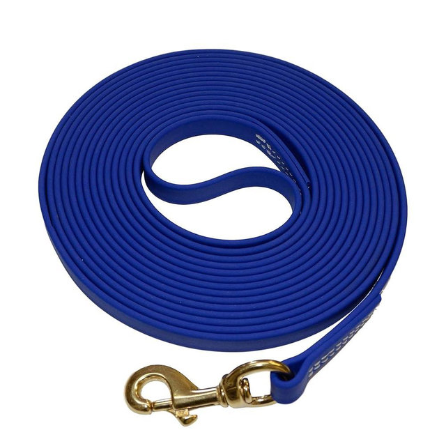 Redline K-9 Biothane Waterproof All Weather Dog Leash with Solid Brass Hardware - Blue - 5/8" x 25'