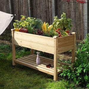 4.47-cu ft 24-in W x 48-in L x 32.76-in H Natural wood Cedar Raised Garden Bed