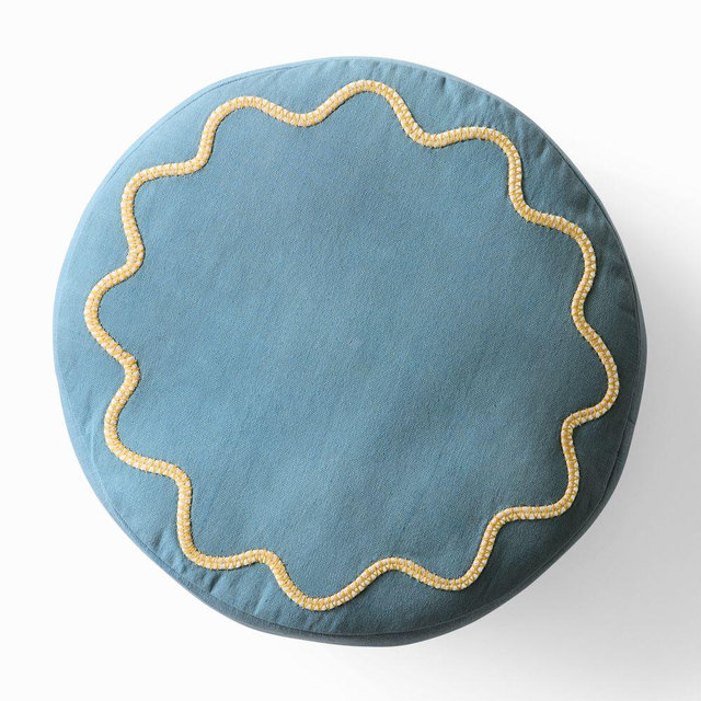 Wiggle Round Pillow, Round 14in, Freshwater Blue