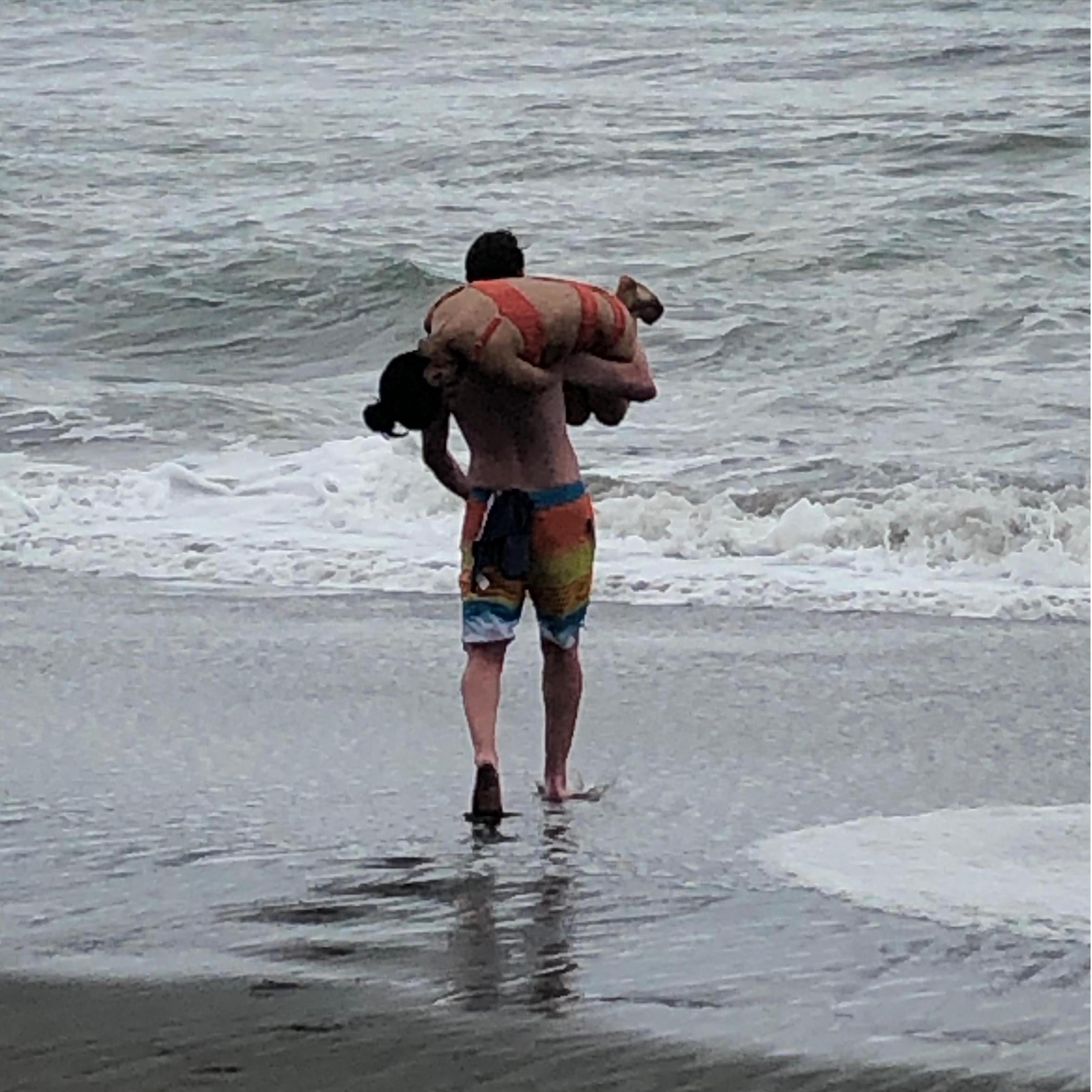 Tyler DUNKED me in the freezing cold waters of the Northen Pacific Ocean... SOO COLD.
In his defense, he jumped in after me.