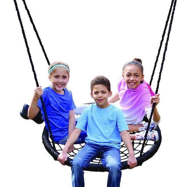 Web Riderz Outdoor Swing N' Spin- Safety rated to 600 lb, 39 inch diameter, Adjustable hanging ropes, Ready to hang and enjoy as a family