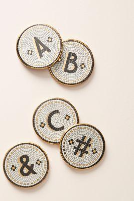 Tiled Margot Monogram Coaster- D and M