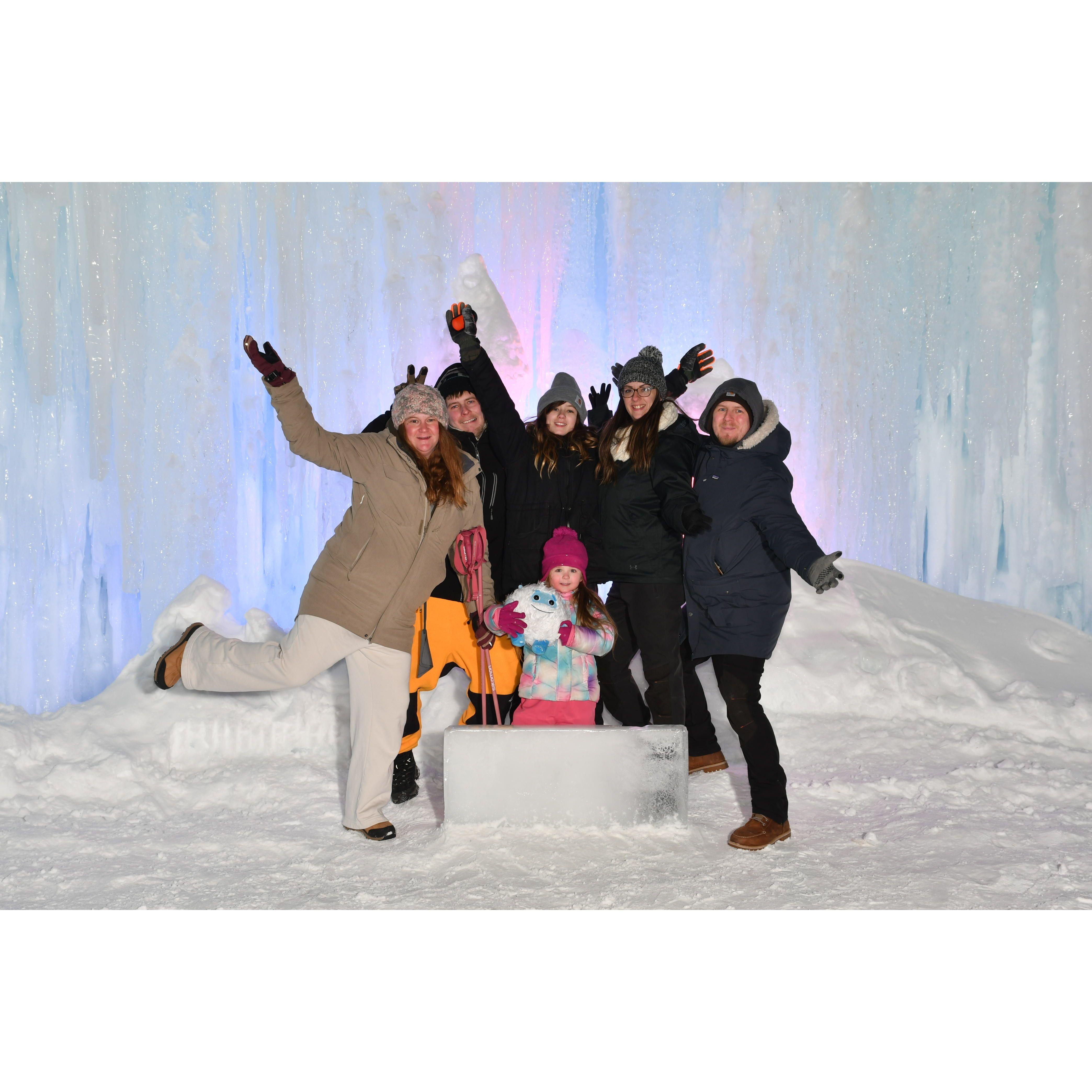 Family trip to Ice Castles