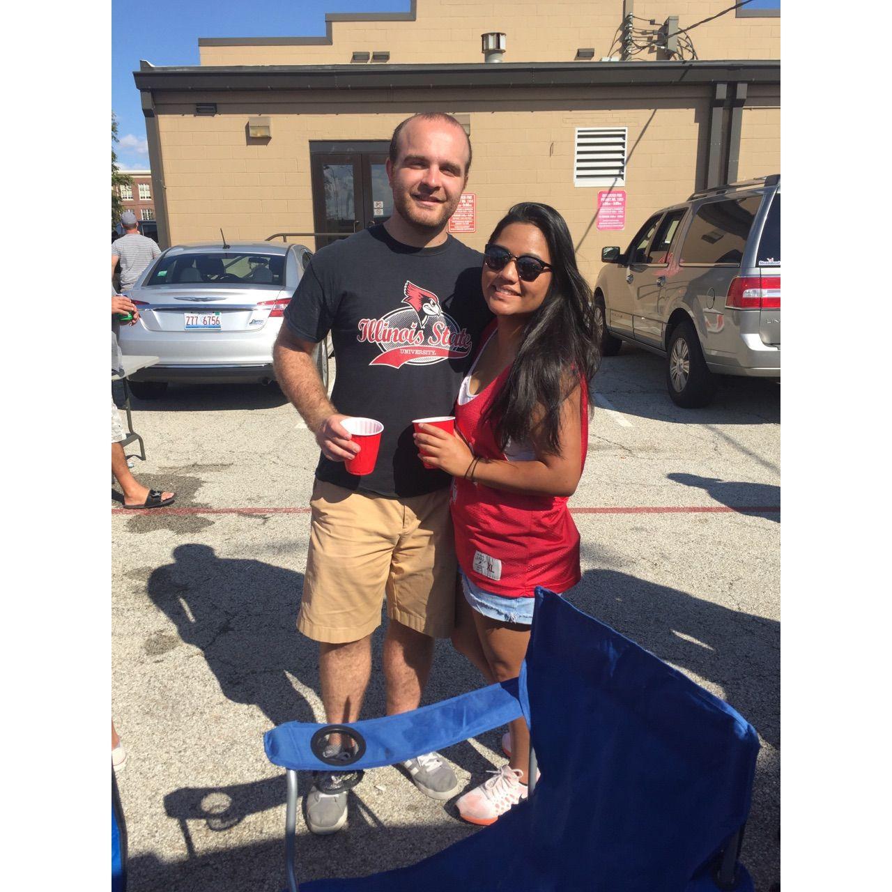 First ISU family tailgate together, where Liz meets Jim's parents.