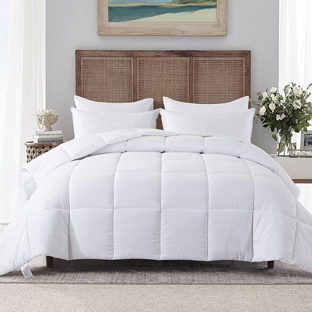 MATBEBY Queen Comforter Duvet Insert - All Season White Comforters Queen Size - Quilted Down Alternative Bedding Comforter with Corner Tabs - Winter Summer Fluffy Soft - Machine Washable