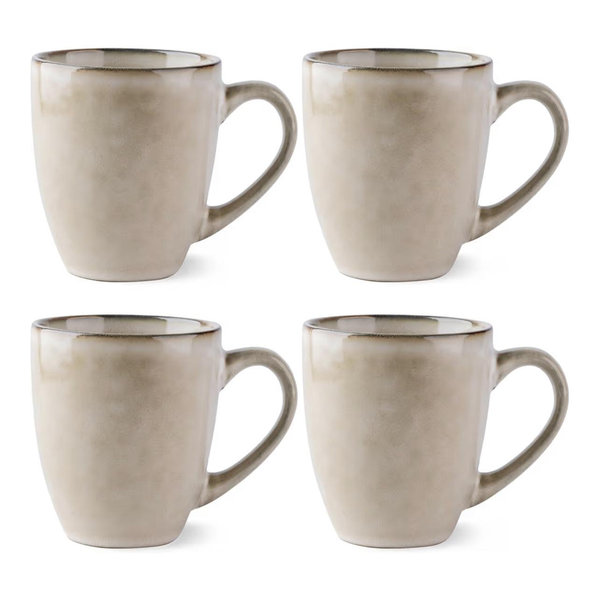 GBHOME Ceramic Coffee Mugs Set of 4, 12oz Stoneware Coffee Mugs Set For Dad Mom Women MEN, Light Weight Ceramic Coffee Cups for Latte/Tea/Beer/Hot Cocoa, Dishwasher & Microwave Safe,Cappuccino
