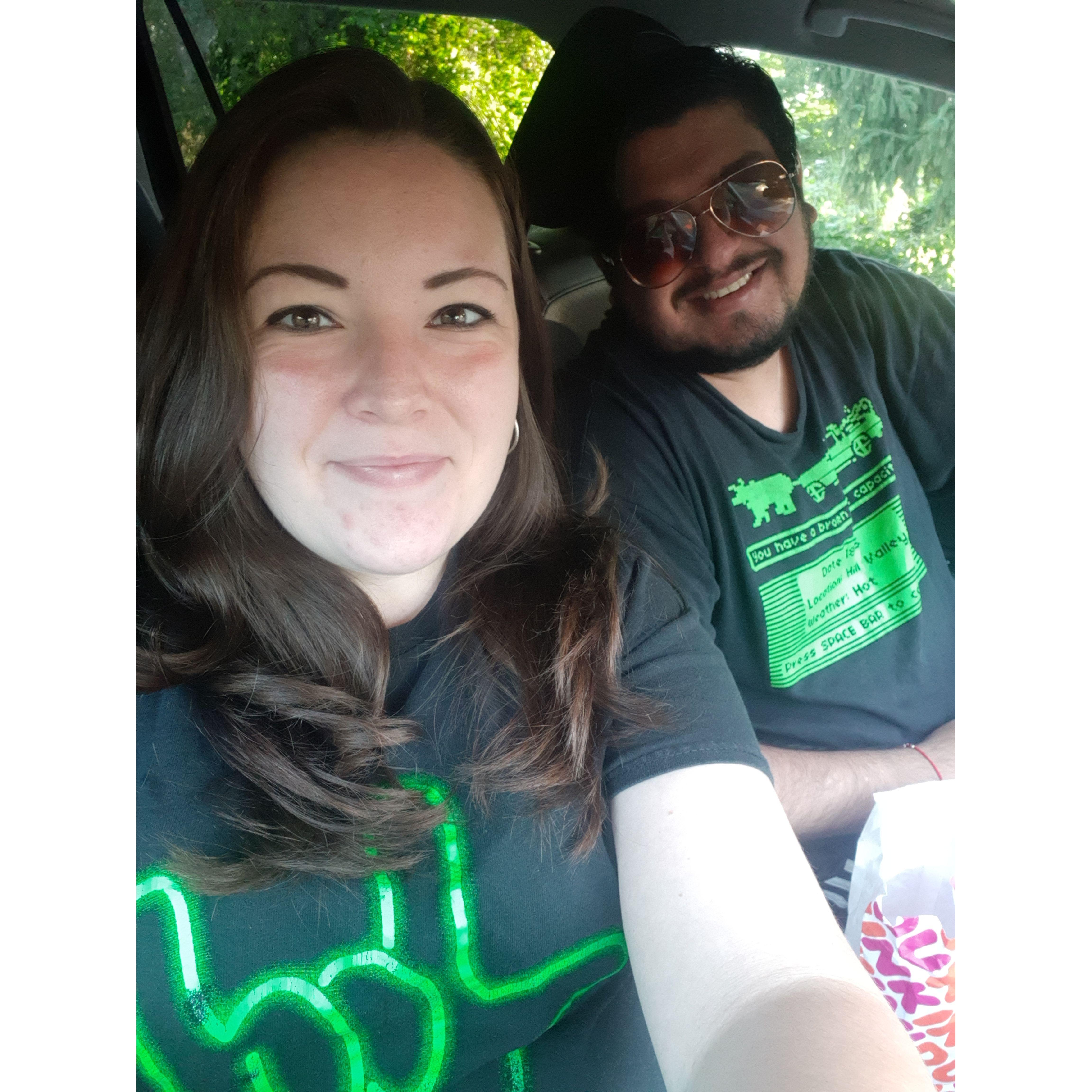 Right after signing for our apartment! August 2020