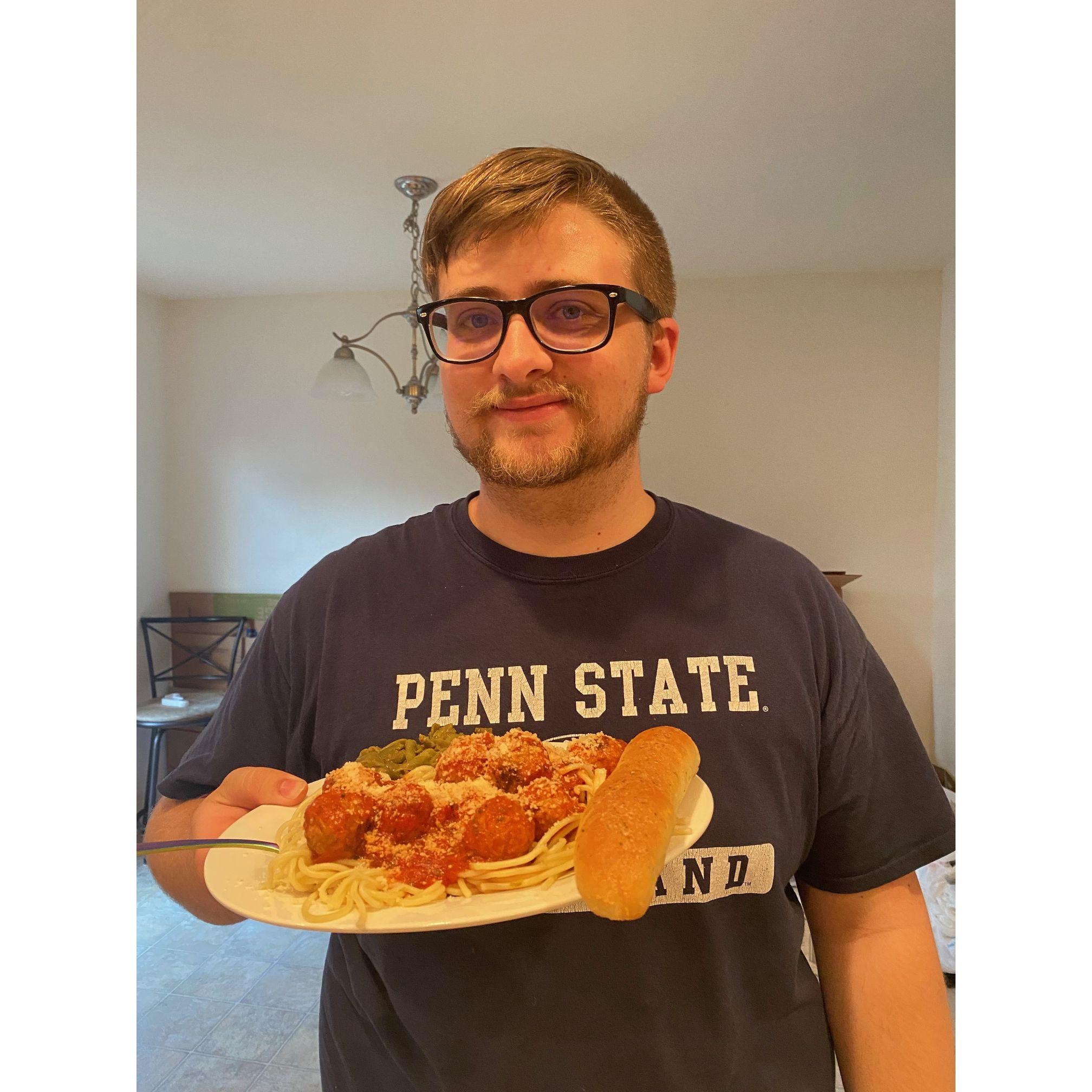 Our first dinner in our new place together!