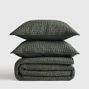 Organic Cotton Hand Stitched Quilt Set in Pine