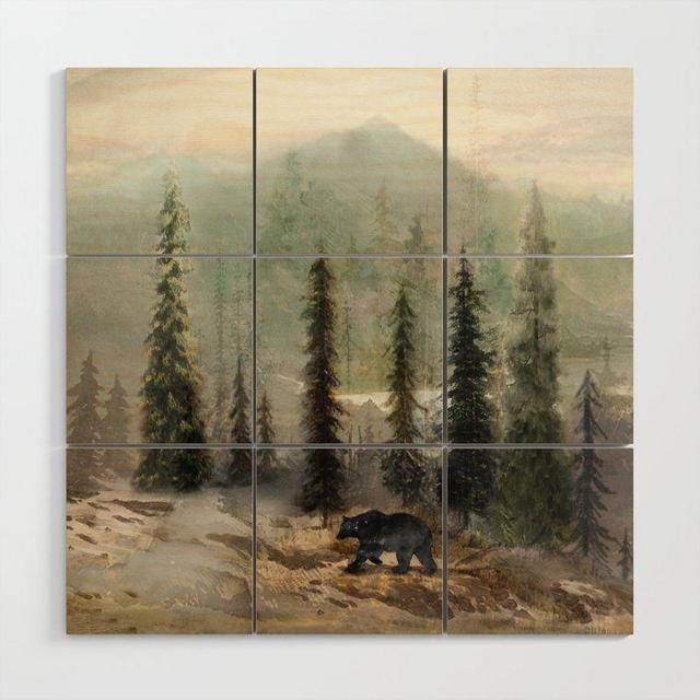 Mountain Black Bear Wood Wall Art