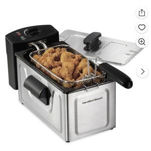 Hamilton Beach 8-Cup Electric Deep Fryer with Basket, Stainless Steel
