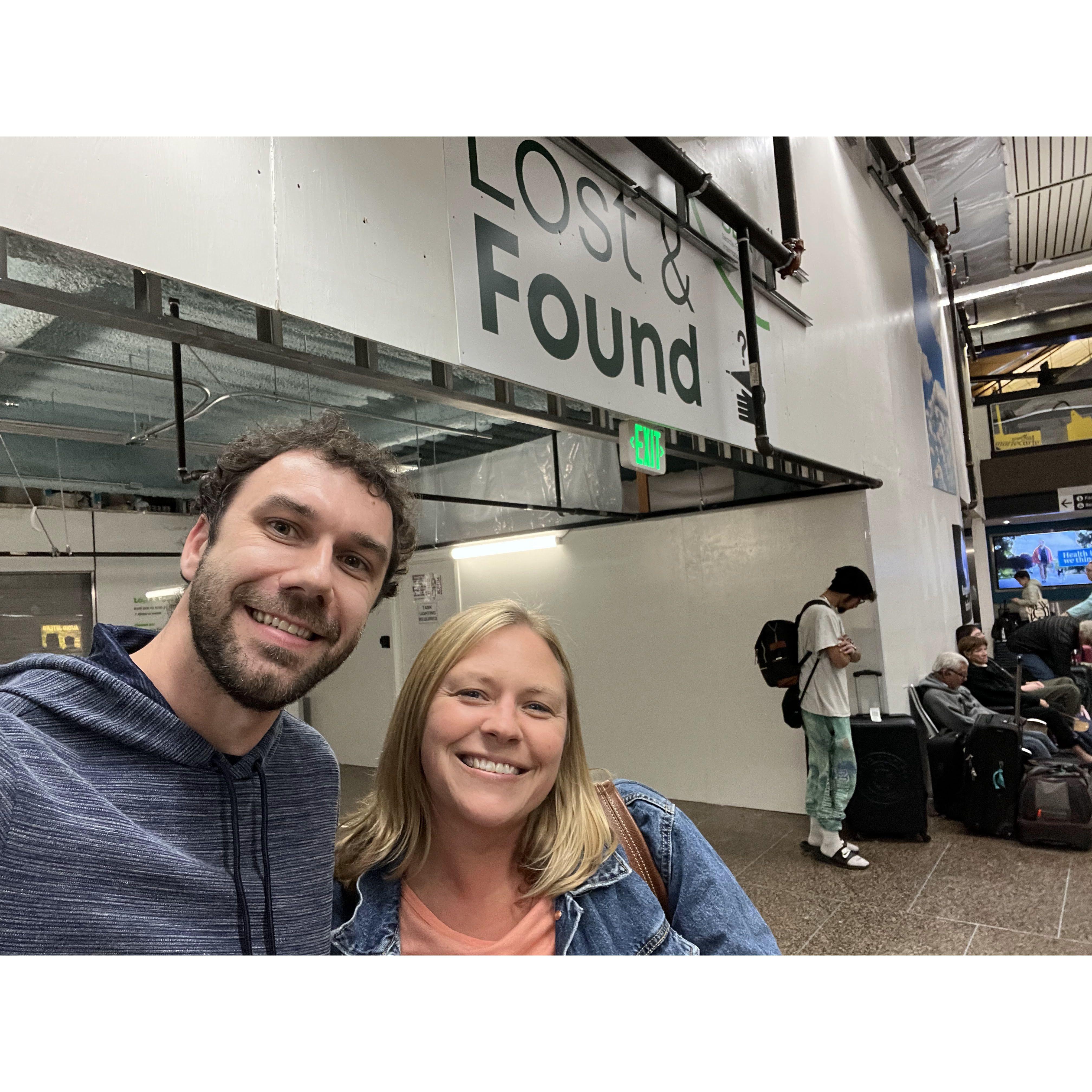 The Lost and Found at SeaTac airport became the common meeting place for Tim and Michele when she would fly out to visit.