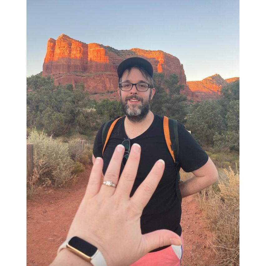 Moments after Kevin asked The Question in Sedona, Arizona.