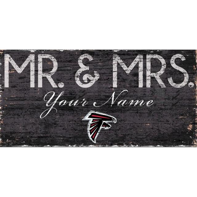 Atlanta Falcons 12" x 6" Personalized Mr. & Mrs. Sign