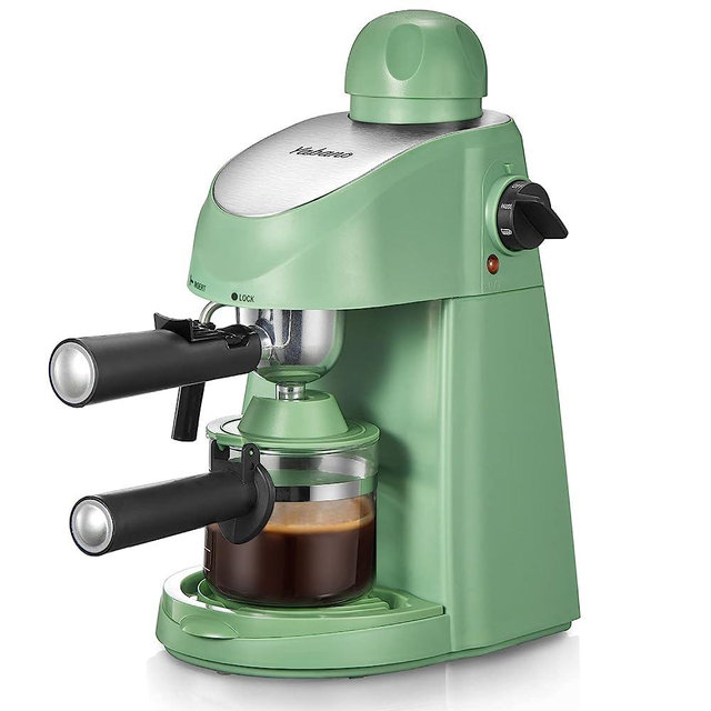 Yabano Espresso Machine, 3.5Bar Espresso Coffee Maker, Espresso and Cappuccino Machine with Milk Frother, Espresso Maker with Steamer,Green