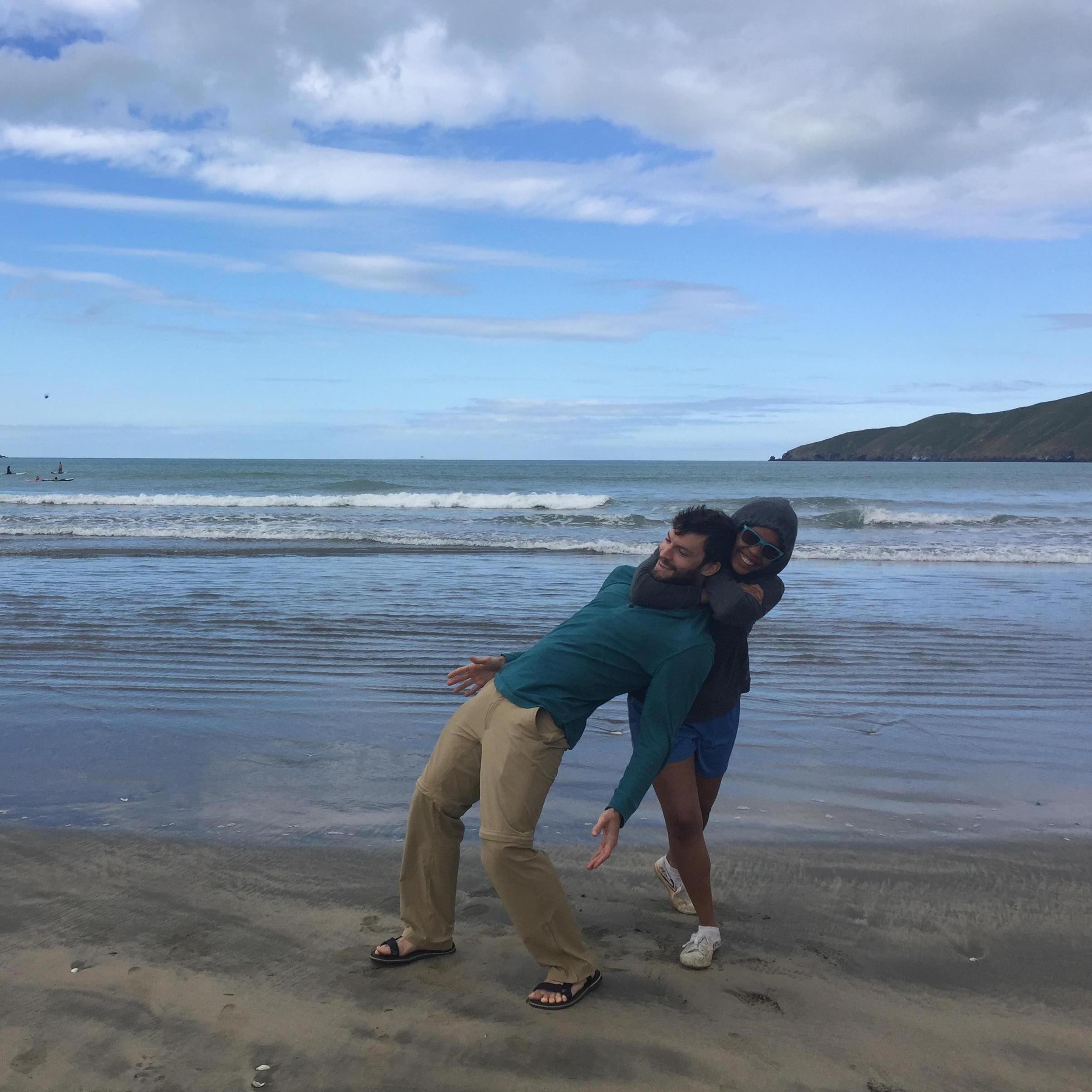 Alana showing her affection, Okains Bay, New Zealand 2017