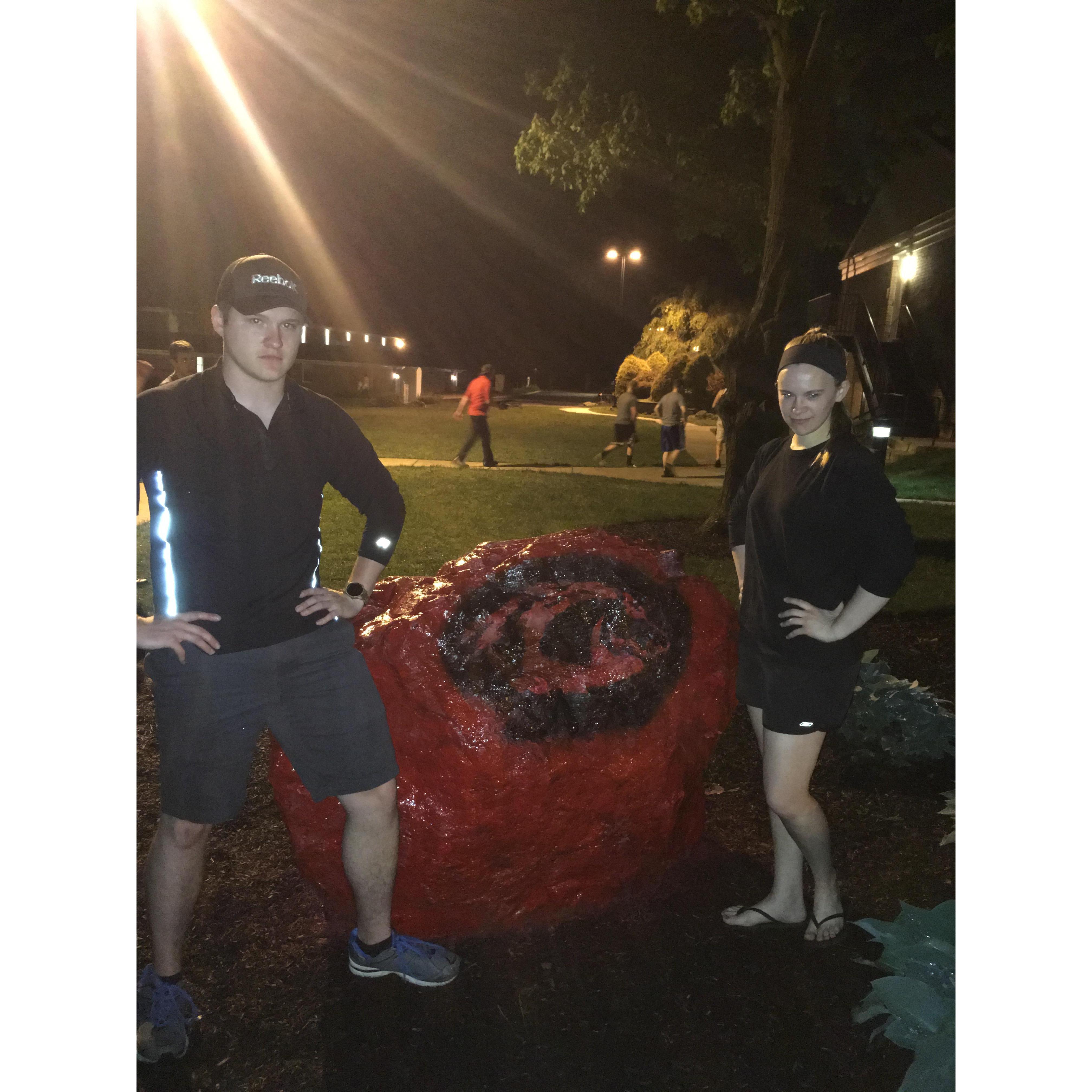 May 10th, 2018, making memories the night before Colby graduated by painting the school's spirit rock.