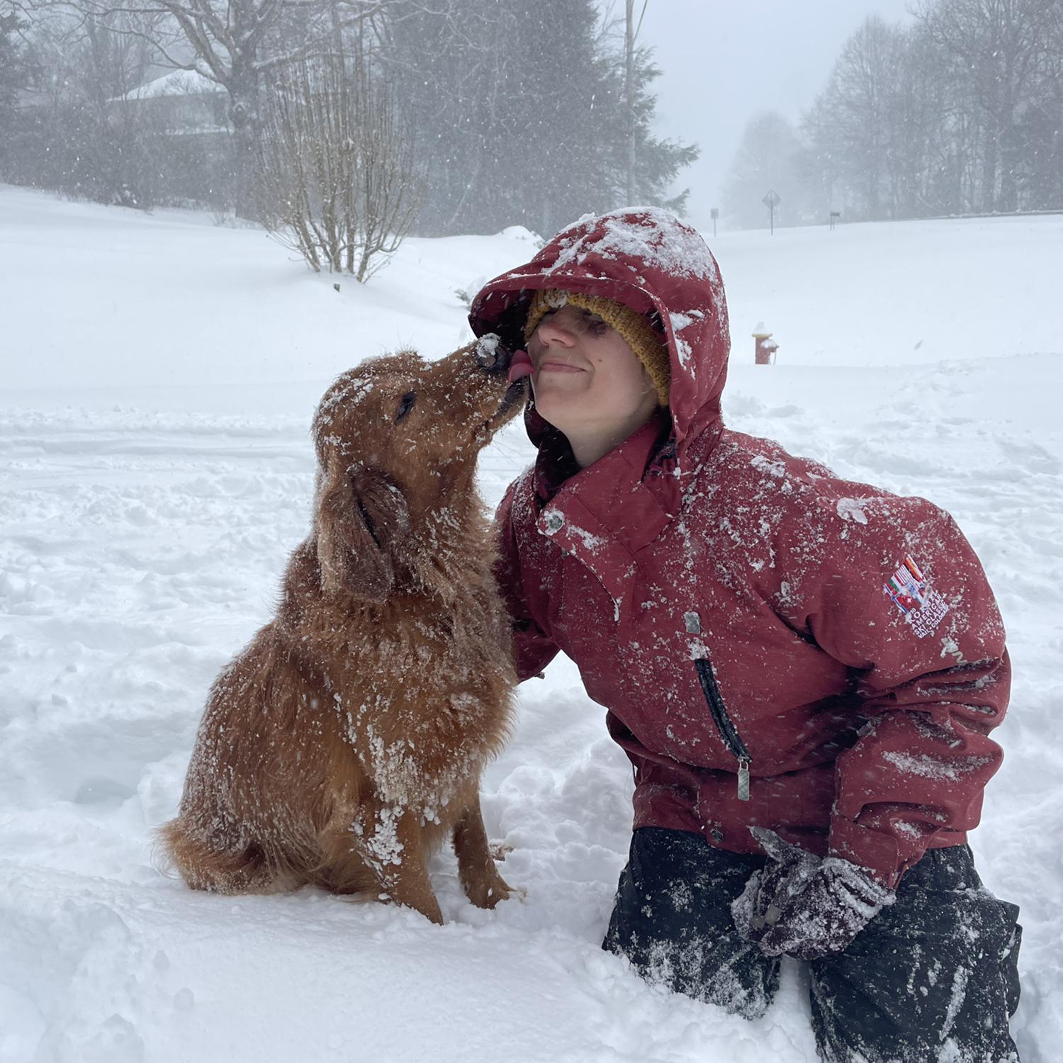 Sledding with Peaches