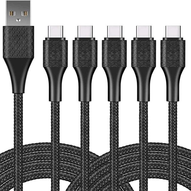 Long USB Type C Charger Cable Fast Charging 6FT, 5Pack Android USB-A to USB-C Fast Phone Charging Cord for Samsung Galaxy S20 S10 S10E S9 S8 Plus Note 10 9 8,Z Flip,LG V50 V40 V30 V20
