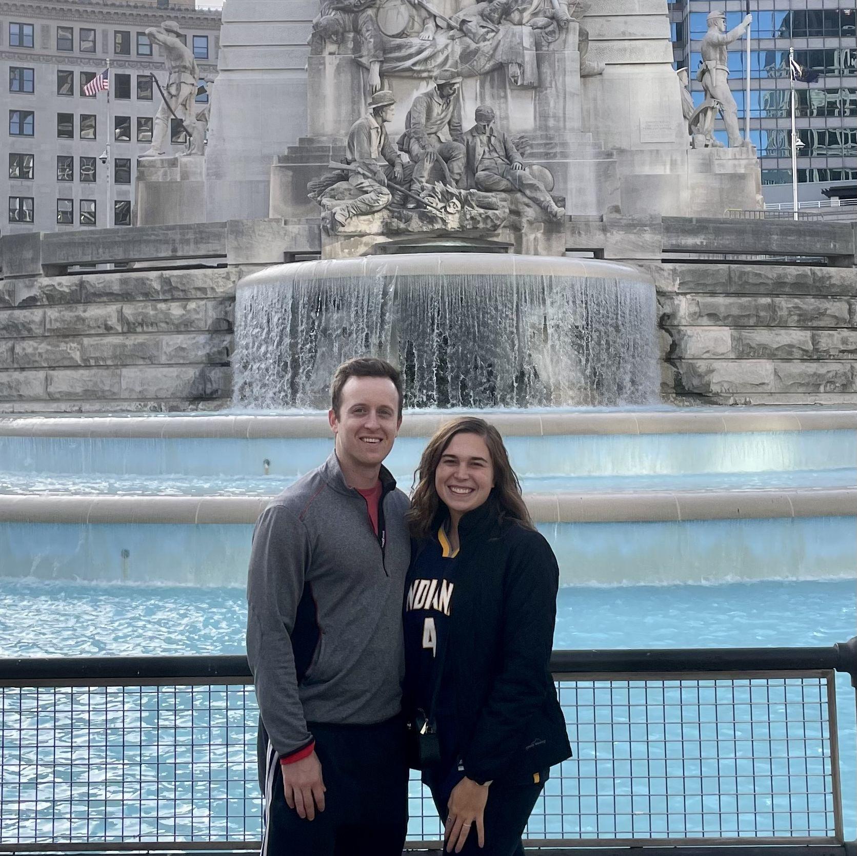 Monument Circle before Indiana Pacers Game