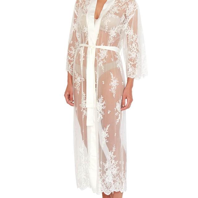 Darling Lace Robe, Ivory, Size M/L