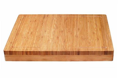 Lipper International 8830 Bamboo Wood Over-the-Counter-Edge Kitchen Cutting and Serving Board, 17-5/8" x 13-7/8" x 2"