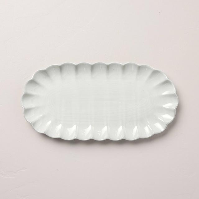 Scallop Stoneware Serving Tray Cream - Hearth & Hand™ with Magnolia