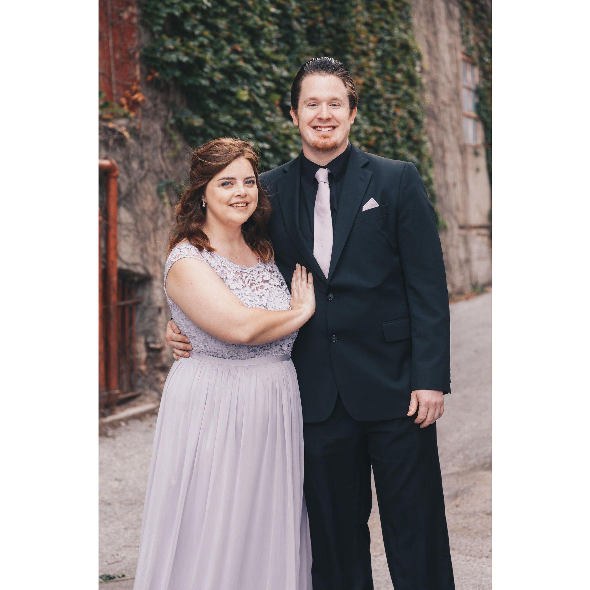 Alexandra and Christopher at Victoria and Joshua's Wedding in August of 2019.